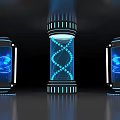 Exhibition Hall Display Cabinet Medium Island Cabinet Multimedia Display Cabinet Display Cabinet All-in-One Machine Booth 3d model