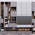 Modern TV Wall Unit Design With Storage Cabinets Display Shelves And LED Lighting