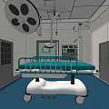 Modern Operating Room Interior With Surgical Bed Lights And Medical Equipment Setup