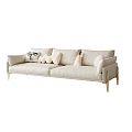 Modern double sofa cream multiplayer sofa 3d model