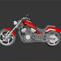Red And Silver Cruiser Motorcycle With Chrome Details Gray Seat And Reflective Surface