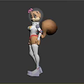 Cute Anthropomorphic Cat Game Movie Character In White Spacesuit With Transparent Helmet And Pink Flower