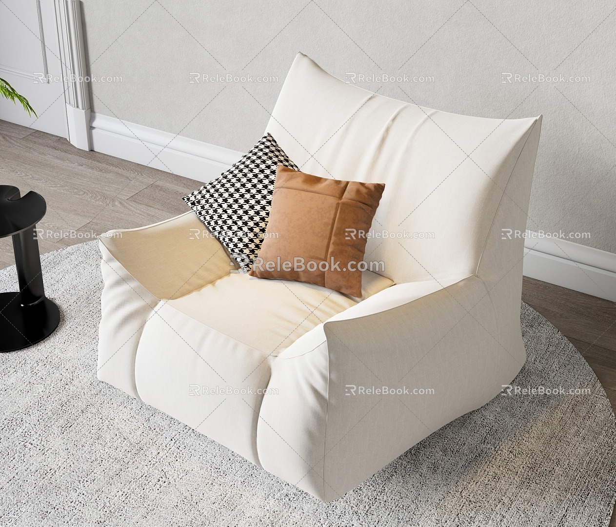 Lazy Sofa Modern Sofa Single Sofa Single Fabric Sofa Cream Style Sofa Log Style Sofa model