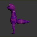 Vibrant Purple Reptile Cartoon Character With Large Eyes In Standing 3D Rendering