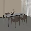 Dining Table and Chair Combination Dining Chair Single Chair Dining Table 3d model
