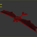 Black Dragon with Large Wings Streamlined Body and Finned Tail Flying Against Gray Gradient Background