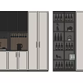 Modern Wine Cabinet With Glass Doors And Wine Bottle Storage Shelves