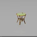Rattan Table With Glass Top Modern Natural Design For Home Furniture Decor