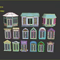 Blue Colored Furniture Models With Various Window And Small Cabin Designs