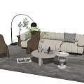Modern Sofa Coffee Table Combination Sofa Coffee Table 3d model