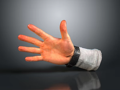 Ergonomic Silver Medical Device For Wrist Support With Open Hand Design 3d model