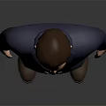 Animated 3D Male Character In Blue Suit With Purple Tie And Brown Shoes