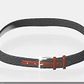 Stylish Black Leather Belt With Braided Design And Brown Buckle Details
