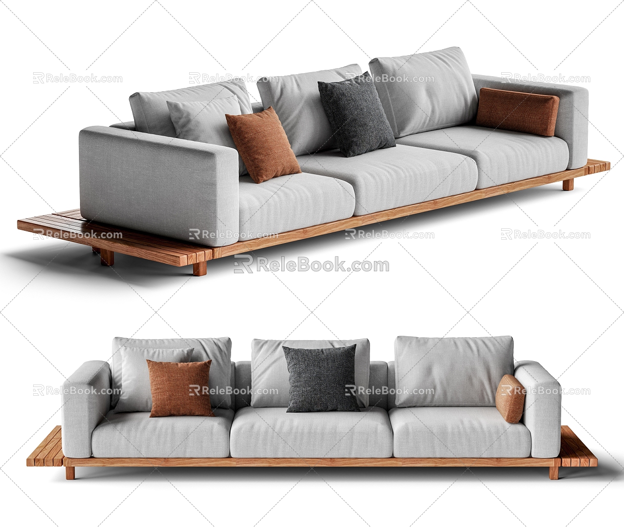 Japanese-style Multiplayer Sofa Modular Sofa 3d model