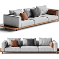 Japanese-style Multiplayer Sofa Modular Sofa 3d model