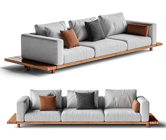 Japanese-style Multiplayer Sofa Modular Sofa 3d model