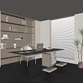 Modern Cream Style Study 3d model