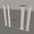 White Classical Roman Columns With Different Design Patterns For Architectural Use 3d model