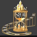Golden Hourglass Photo Spot With Castle Spires And Spiral Track Design