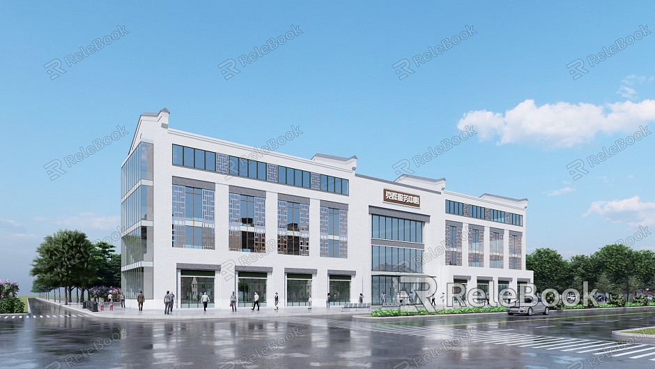 New Chinese-style Office Building Administrative Complex Building Hotel Apartment Building model