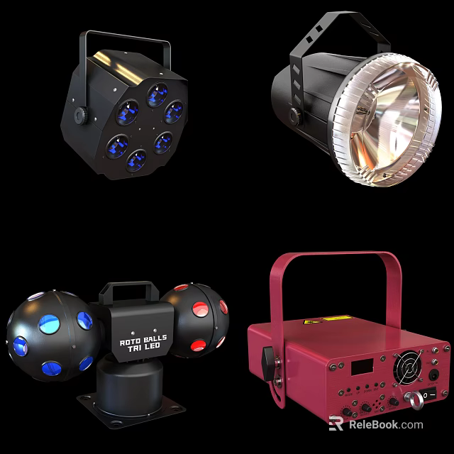 Professional Stage Lighting With LED Downlights Spotlights Multiple Bulbs And Portable Design 3d model 