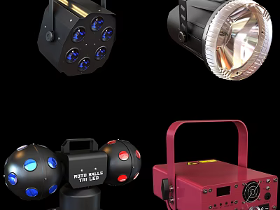 Professional Stage Lighting With LED Downlights Spotlights Multiple Bulbs And Portable Design 3d model