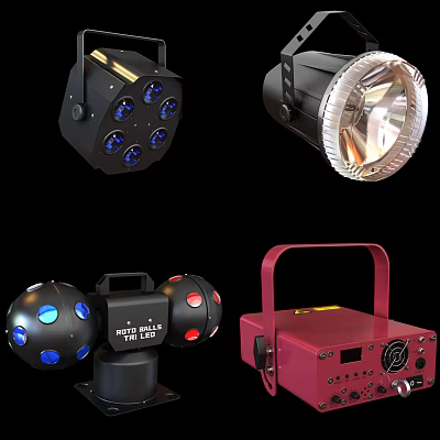 Professional Stage Lighting With LED Downlights Spotlights Multiple Bulbs And Portable Design 3d model