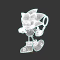 Game Hedgehog Character with Gray Body Red Eyes Red Gloves Red Shoes Holding Gold Ring