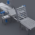 Heavy Duty Industrial Roller Conveyor System With Metal Rollers Blue Motors And Metal Frame