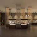 Well Lit Exhibition Hall Interior With Glass Display Cases And Cultural Artifacts