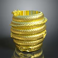 Elegant Golden Stacked Bracelets With Intricate Dragon Design For Daily Use