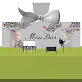 Dior Beauty Display Area With Miss Dior Floral Decor And White Workstations