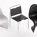 Modern Curved Dining Chairs White Black Stylish Designs With Metal Frames