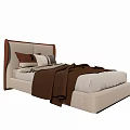 Minimalist Single Bed With Soft Upholstered Headboard Decorative Pillows And Warm Blanket