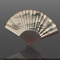 Ancient Scenery Artistic Folding Fan With Traditional Mountain River Painting Design
