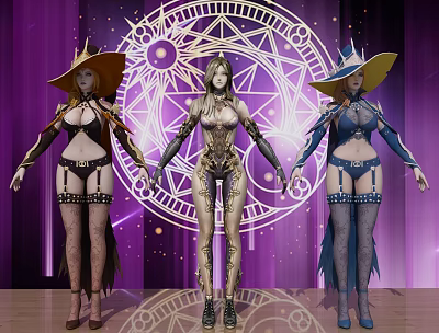 Modern Game Character Beauty Woman Model Cartoon Witch 3d model Modern Game Character Beauty Woman Model Cartoon Witch 3d model