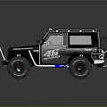Black Off Road Vehicle With 4X4 Logo Roof Rack And Large Tires