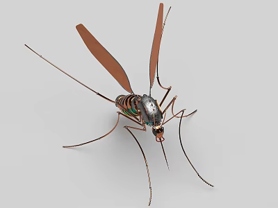 Smart Machine Bionic Mosquito Design With Mechanical Wings And Slender Metal Legs 3d model