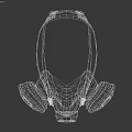 N95 Protective Gas Mask With Gray Body Brown Ear Cups And Head Straps