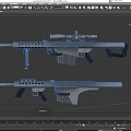 Two Modern Tactical Rifles with Scope Magazine and Durable Metal Structure