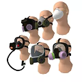 Different Types of Fire Safety Respiratory Masks with Filters and Full Face Protection