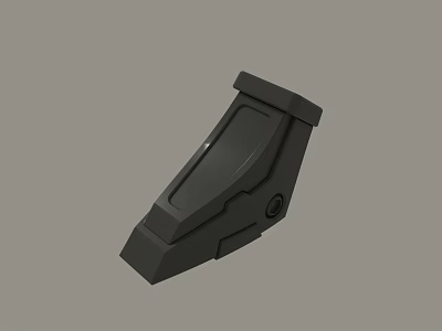 Black Modern Mechanical Part With Geometric Design Angular Structure And Fastener 3d model