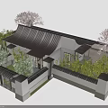 Traditional Chinese Courtyard Architecture With White Walls Black Tiled Roof And Pink Cherry Blossom Trees