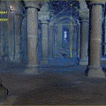 Ancient Stone Ruins Interior With Tall Stone Columns And Historical Architecture