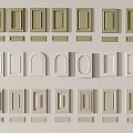 Various Styles of Cabinet Door Panels in Beige and White Arranged Neatly
