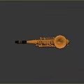 Shiny Golden Brass Saxophone as Decorative Household Item with Reflected Surface on Black Background