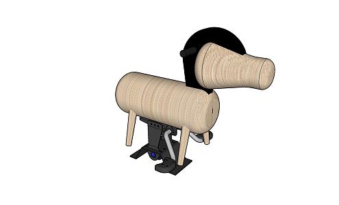 Modern rocking horse small wooden horse 3d model