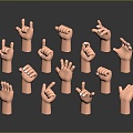 Modern hand gestures Various gestures Palm 3d model