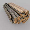 Stacked Natural Wood Logs With Rustic Texture For Firewood Supply