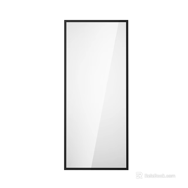 Sleek Modern Full Length Mirror With Black Frame For Home Decor 3d model